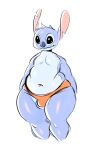  10:16 2021 aliasing alien anthro black_eyes blue_body blue_fur blue_nose bulge chubby_male clothing disney experiment_(lilo_and_stitch) fur hi_res lilo_and_stitch male moobs navel notched_ear simple_background slightly_chubby solo standing stitch_(lilo_and_stitch) thick_thighs trashdrawy underwear white_background 