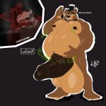  1:1 5_fingers 5_toes abdominal_bulge anthro balls belly big_balls big_belly big_penis black_background black_lips bow_tie canid canine clothing cock_vore digestion digestion_noises duo feet fingers five_nights_at_freddy&#039;s fox foxy_(fnaf) freddy_(fnaf) fur genitals gold_(metal) gold_tooth green_text hand_on_stomach hat headgear headwear hi_res huge_balls huge_penis hyper hyper_balls hyper_genitalia hyper_penis internal lips luisdawolf machine male male/male mammal multicolored_body multicolored_fur muscular muscular_anthro muscular_male muscular_thighs navel nipples oil outline penile penis robot sharp_teeth signature simple_background teeth text toes tongue top_hat two_tone_body two_tone_fur ursid video_games vore white_text 