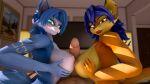  16:9 2021 3d_(artwork) amber_eyes anthro big_breasts big_penis blue_body blue_fur blue_hair breast_grab breasts canid canine canvas carmelita_fox digital_media_(artwork) ear_piercing faceless_character faceless_human faceless_male female first_person_view fox fur genitals green_eyes group group_sex hair hand_on_breast hi_res human human_on_anthro humanoid_genitalia humanoid_penis interspecies krystal lipstick looking_at_viewer lying makeup male male/female male_on_anthro male_pov mammal mommyosha multicolored_body multicolored_fur multicolored_tail nintendo nude on_back orange_body orange_fur penis piercing sex sly_cooper_(series) smile sony_corporation sony_interactive_entertainment star_fox sucker_punch_productions tattoo television television_screen threesome titfuck video_games white_body white_fur widescreen yellow_body yellow_fur 
