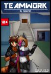  ailurid anthro black_border border canid canine canis comic cover dream_mirage dream_mirage_(hyperion) duo emo female fox giant_panda hi_res hybrid kayla_kitsune male male/female mammal red_panda teenager ursid wolf young 
