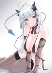  cleavage devil horns tagme tail thighhighs 