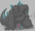  2021 4_fingers anthro anthro_focus anthrofied back_spikes balls being_watched big_balls big_penis bodily_fluids bruh claws dialogue finger_claws fingers front_view genital_fluids genitals glans glowing glowing_balls glowing_body glowing_genitalia glowing_penis glowing_scales glowing_spikes godzilla godzilla_(series) grey_balls grey_body grey_claws grey_penis grey_scales group hand_on_leg hand_on_thigh humanoid_genitalia humanoid_penis hydra kaiju king_ghidorah looking_at_another looking_at_viewer male male_focus nude one_eye_closed overweight overweight_anthro overweight_male penis precum pterosaur pupils purple_glans purple_penis reptile rodan_(toho) scales scalie slit_pupils solo_focus spiked_tail spikes spikes_(anatomy) sweat thick_penis thick_thighs toho vein veiny_penis yellow_eyes zerofox1000 