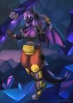  2021 absurd_res anthro breasts digital_media_(artwork) eri-yo female hair hi_res horn membrane_(anatomy) membranous_wings purple_hair solo wings 