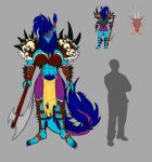  anthro armor berserk big_breasts big_dicks bone breasts digital_media_(artwork) dracokaitonsfw female flat_colors fluffy genitals group herm_(lore) hi_res humanoid intersex model_sheet muscular penis sergal size_difference sketch skull warrior 