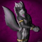  &lt;3 1:1 absurd_res anthony_sigulda anthro bound canid canine canis chain chained collar collar_only criegrrunov fur grey_body grey_fur grey_hair hair heterochromia hi_res lock locks looking_at_viewer male mammal nude raised_tail smile smiling_at_viewer solo submissive submissive_male were werecanid werecanine werewolf wolf 