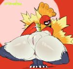  3_claws anthro anus beak bedroom_eyes blush claws feathers female flat_chested genitals half-closed_eyes hi_res ho-oh legendary_pok&eacute;mon narrowed_eyes nintendo pok&eacute;mon pok&eacute;mon_(species) presenting presenting_pussy pussy red_body red_eyes red_feathers seductive solo spread_legs spreading talons thick_thighs uromatsu video_games white_body white_feathers yellow_beak yellow_body yellow_feathers 