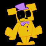  1:1 adventure_fredbear_(fnaf) animated anthro black_eyes blonde_hair clothing five_nights_at_freddy&#039;s five_nights_at_freddy&#039;s_world fredbear_(fnaf) hair juan_jo male mammal purple_clothing short_playtime solo ursid ursine video_games yellow_body 