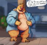  2021 alien anthro anthrofied belly bulge clothing disney english_text experiment_(lilo_and_stitch) hi_res humanoid_hands inside karrnade lilo_and_stitch male overweight overweight_anthro overweight_male reuben_(lilo_and_stitch) solo text underwear 