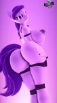  3d_(artwork) 4k 9:16 absurd_res anthro big_breasts big_butt breasts butt digital_media_(artwork) equid equine female hasbro hi_res looking_back machine mammal my_little_pony nipples nude purple_background robot simple_background solo woobaloo 