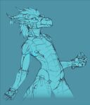  android anthro claws dragon feathers featureless_crotch female frostwyrm102 horn horn_ring machine mane portrait robot scalie simple_background solo three-quarter_portrait traditional_media_(artwork) tubes volan 