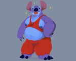  absurd_res alien anthro anthrofied bearafterall belly blep blue_body blue_fur clothing disney experiment_(lilo_and_stitch) fur hi_res lilo_and_stitch male midriff_baring_shirt musclegut navel nipples pecs shirt solo sparkles stitch_(lilo_and_stitch) tank_top tongue tongue_out topwear 