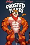  2:3 abs alternate_version_at_source anthro balls blue_nose bodily_fluids claws cum cum_drip dripping english_text felid frosted_flakes fur genital_fluids genitals hands_on_hips humanoid_genitalia humanoid_penis jimsdaydream kellogg&#039;s kerchief kerchief_only male mammal mascot mostly_nude muscular muscular_anthro muscular_male neckerchief neckerchief_only orange_body orange_fur pantherine pecs penis solo striped_body striped_fur stripes text tiger tony_the_tiger url vein veiny_penis whiskers 