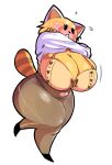  aggressive_retsuko ailurid anthro big_breasts blush bodily_fluids bra breasts clothed clothing female hi_res honeyboyy huge_breasts mammal open_mouth red_panda retsuko sanrio simple_background slightly_chubby solo sweat sweaty_breasts underwear white_background 