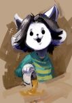  anthro canid canine clothed clothing felid feline hair mammal tem temmie_(undertale) undertale video_games white_body 