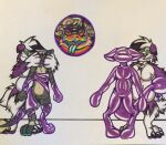  ambiguous_gender anthro canid canine duo female fur furred_snake goo_creature kieliindustries lycanroc mammal midnight_lycanroc nintendo pok&eacute;mon pok&eacute;mon_(species) reptile rubber scalie snake transformation vellus_(qrux) video_games 