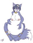  after_vore anthro belly big_belly blue_body blue_fur breasts canid canine color_edit colored cownugget edit female female_pred female_predator flatsfag fox fur hyper hyper_belly krystal licking licking_lips mammal nintendo nipples nude oral_vore self_lick simple_background solo star_fox tongue tongue_out video_games vore white_background white_body white_fur 