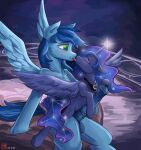  absurd_res big_penis cn duo equid equine female friendship_is_magic genitals hi_res horn horse male mammal mottled my_little_pony oc:legendary pegasus penis pony princess_luna_(mlp) size_difference winged_unicorn wings 