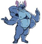 4_arms alien anthro armpit_hair biceps body_hair chest_hair disney experiment_(lilo_and_stitch) featureless_crotch lilo_and_stitch male multi_arm multi_limb muscular muscular_anthro muscular_male navel nipples pecs solo stitch_(lilo_and_stitch) wkd 