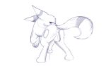  anus balls blue_and_white butt digitigrade eeveelution feral genitals looking_at_viewer looking_back male monochrome nintendo penis pok&eacute;mon pok&eacute;mon_(species) quadruped rear_view shy simple_background sketch snowstormbat solo umbreon video_games white_background 