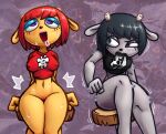  &lt;3 ambiguous_penetration anthro big_breasts black_eyes black_hair blush bodily_fluids bottomless bovid breasts caprine clothed clothing dildo dildo_sitting drooling duo female fur gummuru hair half-closed_eyes horn lammy_lamb mammal narrowed_eyes nipple_outline parappa_the_rapper partially_clothed penetration pubes purple_background purple_eyes rammy red_hair saliva saliva_string sex_toy sheep simple_background sitting sony_corporation sony_interactive_entertainment sr sweat thick_thighs um_jammer_lammy video_games wide_hips 