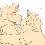  &lt;3 1:1 2021 anthro biped blush canid canine canis clothing domestic_dog duo green_bell hoodie hug humanoid_hands kemono male mammal simple_background sketch topwear white_background 