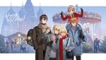  6+boys 6+girls :d aether_(genshin_impact) ahoge albedo_(genshin_impact) antenna_hair backpack bag beige_scarf bennett_(genshin_impact) black_bow black_gloves black_headwear black_neckwear blonde_hair blue_coat blue_eyes blue_hair bow brother_and_sister brothers brown_hair buttons carousel carrying character_doll christmas_tree church church_of_the_savior_on_blood coat contemporary diluc_(genshin_impact) english_commentary extra_minta feathers fischl_(genshin_impact) flower fur_hat genshin_impact gloves green_hair hair_bow hair_feathers hair_flower hair_ornament handbag happy_holidays hat highres jean_gunnhildr klee_(genshin_impact) lumine_(genshin_impact) multiple_boys multiple_girls necktie open_mouth orange_hair outdoors ponytail real_world_location red_hair red_scarf ruin_guard russia saint_petersburg scarf shirt shoulder_carry siblings smile snow sucrose_(genshin_impact) sweater tartaglia_(genshin_impact) teucer_(genshin_impact) twins ushanka white_shirt white_sweater winter xiangling_(genshin_impact) yellow_eyes zhongli_(genshin_impact) 