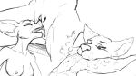  16:9 anthro blizzard_entertainment bodily_fluids breath canid cunnilingus duo ejaculation eyes_closed female female/female genital_fluids granolapunch hi_res larger_female licking mammal monochrome narrowed_eyes oral panting pussy_ejaculation pussy_juice sex shaking size_difference smaller_female tongue tongue_out vaginal video_games vulpera warcraft were werecanid widescreen worgen 