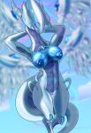  absurd_res anthro blue-eyes_abyss_dragon blue-eyes_white_dragon breasts curvy_figure detailed dododragon56 dragon female flying gem genitals hands_behind_head hi_res horn konami looking_at_another metallic_body multi_wing nipples nude pussy reptile scalie smile solo teeth wings yu-gi-oh 