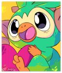  ambiguous_gender anthro apple_girl2000 grookey haplorhine mammal monkey nintendo open_mouth open_smile pok&eacute;mon pok&eacute;mon_(species) primate signature smile solo tongue video_games 