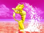  4:3 arms_behind_head cloud eyes_closed fabfelipe fur hands_behind_head happy lombax male nude open_mouth ratchet ratchet_and_clank shiny side_view solo standing stripes tail_tuft tuft video_games wallpaper water yellow_fur 