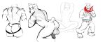  absurd_res anthro anus balls bottomwear butt canid canine canis capcom clothing genitals goon_(goonie_san) goonie-san hi_res male mammal nude pants penis scarf sketch_page smile solo street_fighter video_games wolf 