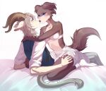 absurd_res anthro beastars blue_eyes blush bottomwear bovid bra brown_body brown_fur canid canine canis caprine clothed clothing dall_sheep duo female fluffy fluffy_tail fully_clothed fur hair hi_res horn juno_(beastars) male male/female mammal nuzzling pina_(beastars) predator/prey rokito school_uniform sheep skirt smile underwear uniform white_body white_fur white_hair wolf 