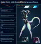  alien anthro birth blue_eyes breastfeeding breasts empty_eyes english_text female feral hi_res iridescent lavedor_chimera multi_breast nipples nude text the_crab_mage 
