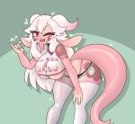  anthro big_breasts breasts cleavage clothed clothing dragon female hi_res legwear limebreaker long_tongue looking_at_viewer open_mouth panties solo thick_thighs thigh_highs tongue tongue_out underwear wide_hips 