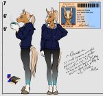  anthro big_breasts breasts college_student english_text equid equine female female/female hair hi_res horse huge_breasts kaitlyn_(wsad) mammal model_sheet ponytail skinny solo text wsad_(artist) 