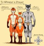  anthro athletic bulge camel_toe canid canine canis clothing curvy_figure english_text female fox group hi_res knight male mammal model_sheet muscle_tone muscular muscular_male text underwear warrior wide_hips wolf wsad_(artist) 