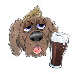  alcohol anthro beer beer_glass beverage blue_eyes canid canine canis devin_d_parlett dewlap_(anatomy) digital_media_(artwork) domestic_dog eyebrows glass_cup grey_nose hi_res icon jowls light_brown_hair male mammal molosser mountain_dog newfoundland_dog pink_tongue solo thirsty tongue zerda-fox 