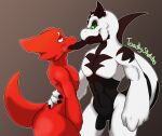  anthro black_tongue duo french_kissing hi_res kissing kobold long_tongue male male/male neck_bulge redmok rhizu smug toastysketches tongue tongue_out 