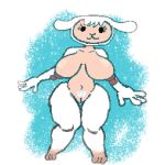  1:1 4_fingers anthro areola bovid breasts caprine domestic_sheep female fingers fur mammal nude pubes sheep simple_eyes solo winrir 