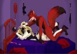  anthro ball_gag bdsm blood bodily_fluids bondage bound canid canine domestic_pig duo female fox gag male male/female mammal spot_pig suid suina sus_(pig) trixie_spottedtail unknown_artist 