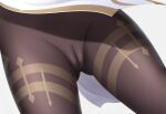  1girl ass_visible_through_thighs black_legwear brown_legwear cameltoe close-up commentary_request crotch ganyu_(genshin_impact) genshin_impact highres pantyhose simple_background solo thighs white_background z282g 
