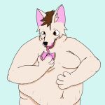  1:1 2021 anthro belly big_breasts black_eyebrows black_nose blue_background breasts brown_eyes brown_hair canid canine certhioid dessert digital_drawing_(artwork) digital_media_(artwork) digital_painting_(artwork) doughnut ears_up eyebrows fluffy fluffy_ears fluffy_hair food food_in_mouth fox fur hair hand_on_stomach hi_res inflation male mammal nipples nude nude_male obese obese_anthro obese_male open_mouth organs overweight overweight_anthro overweight_male pink_ears raised_eyebrows simple_background smile solo solo_focus stomach thick_thighs tongue tongue_out white_body white_fur wide_eyed wren 