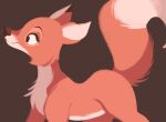 2021 brown_background brown_body brown_fur canid canine cheek_tuft chest_tuft dipstick_ears dipstick_tail facial_tuft feral fox fur hi_res light lighting mammal multicolored_ears multicolored_tail orange_body orange_fur red_fox simple_background smile solo tohupo tuft vixey white_body white_fur 