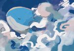  absurdres animal_focus blue_sky blue_theme closed_eyes cloud commentary day flying_whale gen_3_pokemon highres kamonabe_(kamonabeekon) midair no_humans pokemon pokemon_(creature) sketch sky solo wailord whale 