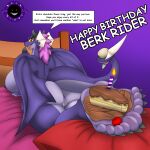  1:1 2021 5_toes absurd_res anthro barefoot bed berk_rider big_breasts big_butt birthday birthday_cake breasts butt cake candle claws dessert dialogue dragon english_text feet female food foot_fetish foot_focus foot_play furniture genitals goddess_dracoona hair happy_birthday hi_res huge_breasts huge_butt icing looking_at_viewer looking_back lying nails nipples nude on_bed open_mouth presenting pussy rear_view smile soles solo text thick_thighs toe_claws toes wide_hips wings 