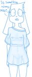  alternate_universe anthro blue_and_white blue_outline blush bonnibel_(roommates) breasts buckteeth clothed clothing dialogue digital_drawing_(artwork) digital_media_(artwork) dress duo english_text eyelashes female five_nights_at_freddy&#039;s five_nights_at_freddy&#039;s_2 floppy_ears fur fur_tuft genitals lagomorph leporid looking_at_viewer lop_ears mammal midriff monochrome navel open_mouth outline portrait pussy pussy_tuft rabbit roommates roommates:motha simple_background small_breasts snaxattacks solo speech_bubble standing talking_to_viewer teeth text three-quarter_portrait translucent translucent_clothing tuft video_games 