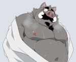  2021 belly bodily_fluids clothed clothing eyewear facial_hair glasses hi_res kemono male mammal moobs mustache navel nipples open_clothing open_shirt open_topwear overweight overweight_male shirt solo suid suina sus_(pig) sweat taro_heppoko topwear wild_boar 