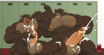  anthro big_muscles bodily_fluids centaurus duo ejaculation huge_muscles locker_room male male/male mammal masturbation muscular penile penile_masturbation sweat ursid 