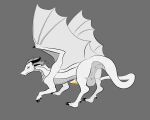  5:4 anus balls butt claws dragon feral genitals glowing glowing_eyes glowing_genitalia hi_res horn kyuso kyuso_(character) male mane penis raised_tail reference_image scales scalie sly solo suggestive toe_claws western_dragon white_body white_scales wings yellow_eyes 