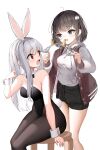  animal_ears bunny_ears bunny_girl dduck_kong no_bra pantyhose tagme tail 